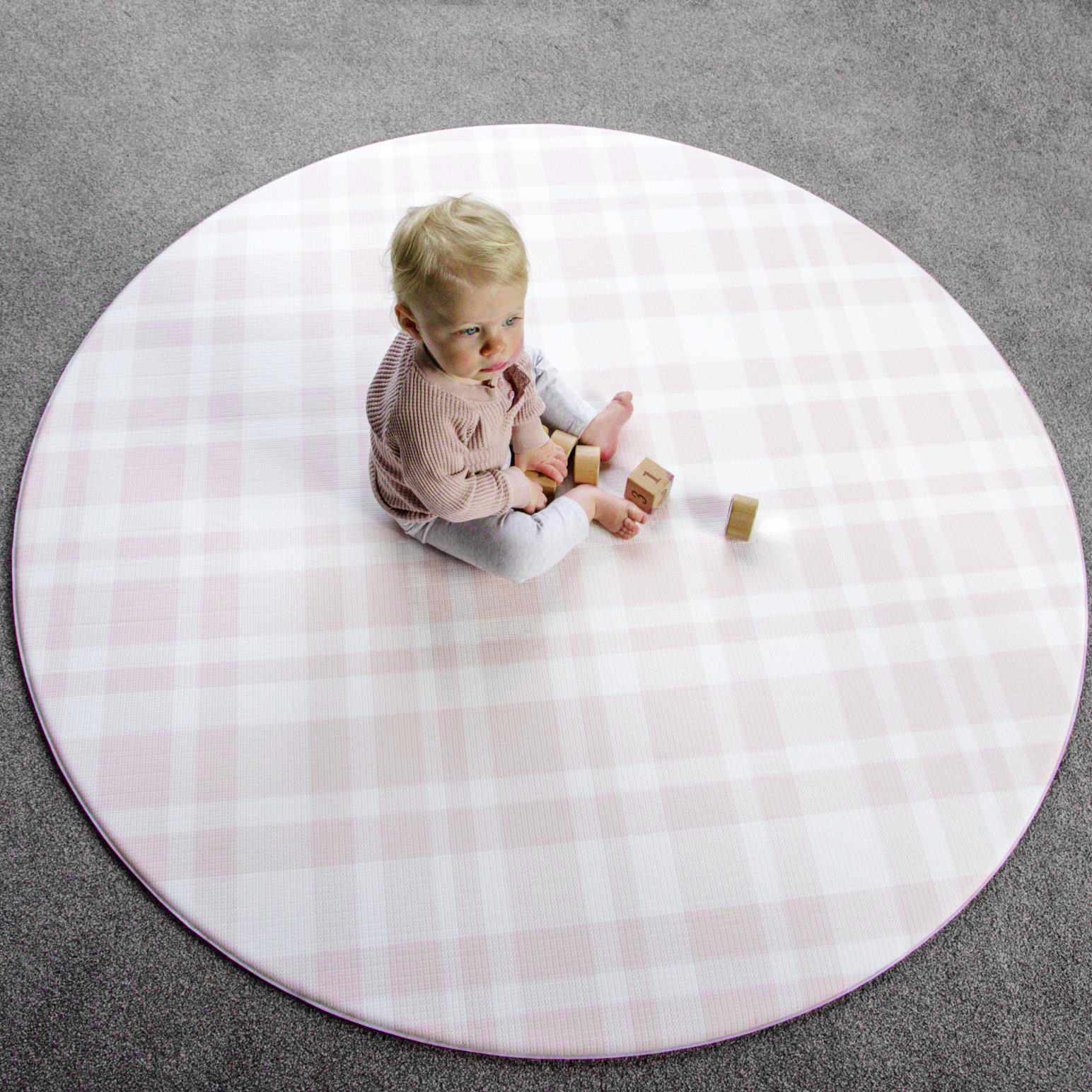 Little Finch Homepark Check Floor Mat - Round